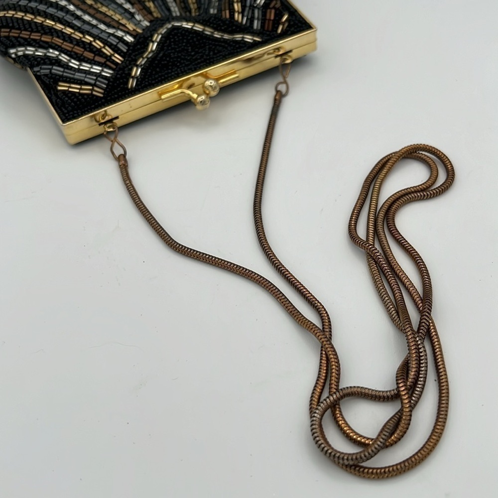 Carla Marchi beaded crossbody mini cocktail purse clutch with kiss lock closure - Picture 6 of 10